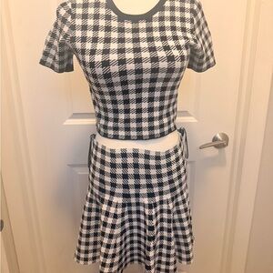 AKIRA Monochrome Checkered Skirt Set